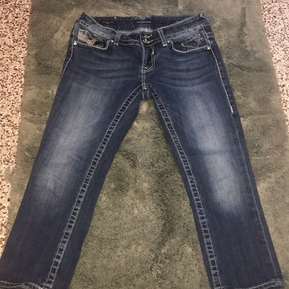 Jean junior femme junior à rabat gris maigre Capri taille 29